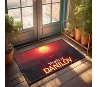 Grande zerbino per esterni con strade di Danilov: un tramonto post-apocalittico, zerbino per porta d'ingresso, per esterni e per la casa (50 x 80 cm)