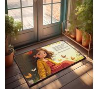 Grande zerbino per esterni ragazza con farfalle: un capriccioso autunno racconto zerbino uomo decorazione grotta zerbino autunno zerbino esterno (65 x 90 cm)