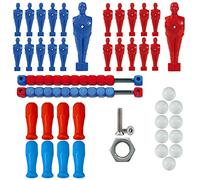 grandeemporio Calcio Balilla Set 22 Giocatori ometti per Calcio Balilla 11 Blu 11 Rossi con Viti e bulloni per Il Fissaggio 8 manopole Rosso Blu Coppia segnapunti 10 Palline in Omaggio