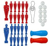 grandeemporio Calcio Balilla Set 22 Giocatori ometti per Calcio Balilla. 11 Blu e 11 Rossi, con Quattro 4 manopole Rosse e Quattro 4 Blu. Palline in Omaggio.