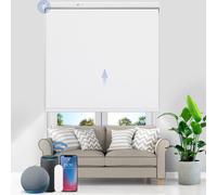 Grandekor tende a rullo elettriche con batteria al litio, tenda a rullo oscurante elettrica con motore e telecomando, bianco 85x150cm(LxH) Tenda a rullo senza foratura Tenda a rullo per finestre all'i