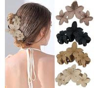 Grandes pinces à cheveux à fleurs pinces à fleurs antidérapantes pinces à cheveux hawaïennes à forte tenue pour cheveux moyennement épais femmes et filles accessoires de (Hairclaw3Eggflower)