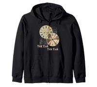 Grandfather Alarm Clock Time Tick Tock Clock T-Shirt Felpa con Cappuccio