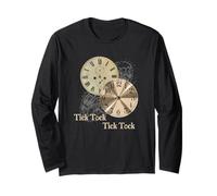 Grandfather Alarm Clock Time Tick Tock Clock T-Shirt Maglia a Manica