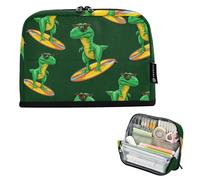 Grandi astucci per matite con cerniera Borse per matite Borsa per penne in aula Borsa per ragazzi Pennarello Arte per il ritorno a scuola Adulti Forniture per ufficio Cool Green Dinosaur