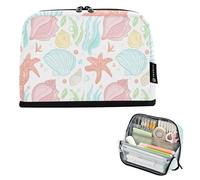 Grandi astucci per matite con cerniera, conchiglie colorate, borsa bianca per matite carine, per ragazze, cancelleria divertente per bambini, forniture per il rientro a scuola