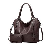 Grandi Borse Per Le Donne PU Borse A Tracolla Borse A Tracolla Borse A Tracolla Moda Donna Borsa A Tracolla Casual Borsa Morbida Borsa Da Donna Nove Borse, Caff, Taglia unica