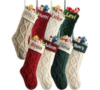 Grandi calze natalizie personalizzate a maglia, 45,7 cm, personalizzate, a maglia, per vacanze e caminetto, decorazione per feste