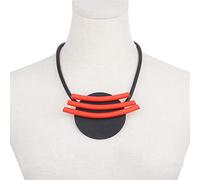 Grandi collane girocollo rotondo della schiuma delle donne della collana del gioielli della banda di gomma rossa dell'annata delle donne della coppia fatta a mano Fashion ( Metal Color : Red )