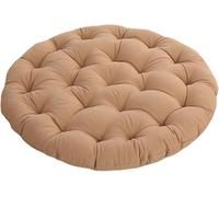Grandi Cuscini da Pavimento, Cuscini Futon Rotondi in Lino Cuscini da Pavimento Trapuntati in Stile Giapponese Cuscini da Meditazione per Posti A Sedere sul Pavimento Pad, Beige, 65x65x10cm