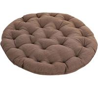 Grandi Cuscini da Pavimento, Cuscini Futon Rotondi in Lino Cuscini da Pavimento Trapuntati in Stile Giapponese Cuscini da Meditazione per Posti A Sedere sul Pavimento Pad, Beige, 55x55x8cm
