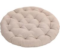 Grandi Cuscini da Pavimento, Cuscini Futon Rotondi in Lino Cuscini da Pavimento Trapuntati in Stile Giapponese Cuscini da Meditazione per Posti A Sedere sul Pavimento Pad, Khaki, 75x75x10cm