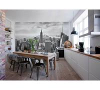 King Size New York Carta da Parati Fotografica 368x254cm Nero Profilo Muro Con