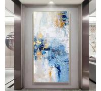Grandi Dipinti Astratti su Tela di Canapa Grande Immagine di Arte della Parete Incorniciata in Stile Nordico per La Decorazione Domestica del Soggiorno con Co, with-Golden-Frame, 30x60cm/12x24in