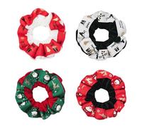 Grandi elastici, elastici, Elastici per capelli a tema natalizio, Simpatico pacchetto Scrunchy di per capelli per le vacanze, 4 fasce elastiche per per vari tipi di