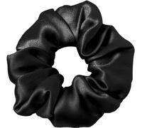 Grandi elastici per capelli in seta per donne, morbidi elastici, in seta, per capelli scrunchies, tenuta forte, per ragazze e donne (nero, 1 pezzo)