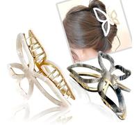 Grandi fermagli per capelli a farfalla da 11 cm, in acetato, grandi clip per capelli in metallo, forte tenuta per donne e ragazze, capelli spessi, clip antiscivolo per 2 pezzi