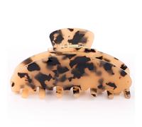 Grandi fermagli per capelli spessi, con guscio di tartaruga, antiscivolo, grandi fermagli per capelli in celluloide, a farfalla, forte tenuta per donne (stampa leopardata)