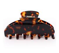 Grandi fermagli per capelli spessi, con guscio di tartaruga, antiscivolo, grandi, neri, in celluloide, a forma di farfalla, tenuta forte per le donne