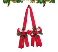Grandi Fiocchi Natalizi 140cm Gigante in Tessuto con Decorazioni di Bacche | per Casa Camera da Cucina Ingresso Porta Albero Vacanze Perfattoria Mobile Armadio Albero Festa