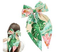 Grandi fiocchi per capelli per ragazze, clip singola, diversi disegni disponibili, fiocco grande per ragazze, donne, fermagli per capelli con fiocco jumbo con coda lunga (verde hawaiano)