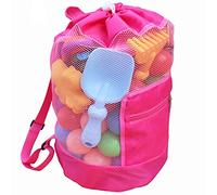 Grandi Giocattoli da Spiaggia Borsa a Rete Borsa da Spiaggia per Giocattoli da Piscina Zaino a Rete per Bambini con Chiusura a Cordoncino per Abbigliamento, Giocattoli, Asciugamani, Costumi da Bagno