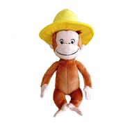 Grandi Giochi Curioso come George Peluche con Cappello Giallo Dimensione 25cm