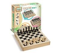 Grandi Giochi Gioco Dama, Scacchi e Tria 3 in 1 GIOCHI IN LEGNO GG95023