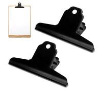 Grandi Graffette Per Toro, 2 Pezzi Clip Per Toro Clip Lunghe Per Bulldog Morsetti Per Graffette in Metallo Addensato Per Tavolo da Disegno da Cucina Per Ufficio(Nero)