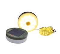 Grandi luci solari ricaricabili USB da campeggio, illuminazione a corda di tipo C, cento LED dieci metri, bianco caldo, lampade per tende di emergenza all'aperto, PVC costruito