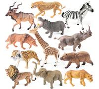 Grandi modelli realistici e cavi di animali selvatici, inclusi leone, tigre, orso bruno, rinoceronte, elefante, giocattoli educativi per bambini, decorazioni e regali per feste di Ognissanti, Natale e