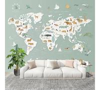 Grandi Murali Poster Mappa Del Mondo Dei Dinosauri Carta da Parati Tessuto Non Tessuto 200x140 cm Tema Dei Dinosauri Carta da Poster Panoramica 3D Decorazione per La Casa per Pareti Fotomurale