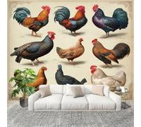 Grandi Murali Poster Modelli di Animali E Pollame Carta da Parati Tessuto Non Tessuto 250x175 cm Beige Carta da Poster Panoramica 3D Decorazione per La Casa per Pareti Fotomurale
