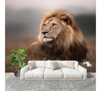 Grandi Murali Poster Primo Piano Del Leone Animale Carta da Parati Tessuto Non Tessuto 250x175 cm Marrone Carta da Poster Panoramica 3D Decorazione per La Casa per Pareti Fotomurale