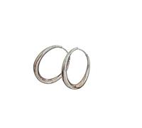 Grandi orecchini a cerchio aperti in argento, Orecchini a cerchio grossi lucidi leggeri per le donne, Gioielli alla moda con abbigliamento quotidiano versatile, Regalo di compleanno perfetto