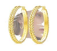 Grandi orecchini a cerchio da donna in argento Sterling, orecchini a cerchio spessi color oro, ipoallergenici, grandi orecchini a cerchio per orecchie sensibili, alla moda, orecchini rotondi da donna