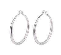 Grandi orecchini a cerchio Orecchini di tendenza Contratti temperamento Delicati orecchini di zirconi con diamanti pieni Orecchini Pendenti Rossi (Silver, One Size)
