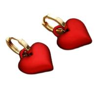 Grandi orecchini a forma di cuore, a forma di cuore, a forma di cuore rosso, in oro postale, per matrimonio, matrimonio, matrimonio, a forma di cuore, colore rosso, taglia unica