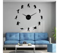 Grandi orologi da parete militari soldati fai da te grandi orologi da parete veterani esercito decorazione per la casa orologio da parete senza cornice regalo per il giorno dell'indipendenza (nero, 94