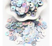 Grandi paillettes argentate 10mm 20mm 30mm grandi fori paillettes piatte rotonde sciolte fai da te gioielli cucito matrimonio artigianato accessori per indumenti 20g