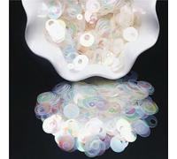 Grandi paillettes argentate 10mm 20mm 30mm grandi fori paillettes piatte rotonde sciolte fai da te gioielli cucito matrimonio artigianato accessori per indumenti 20g