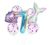 Grandi palloncini a forma di sirena, per compleanno, 7 anni, per bambine, 7 anni, decorazione di compleanno, 7th. Decorazione di compleanno