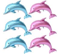 Grandi palloncini delfini, palloncini giganti delfini, palloncino a elio | 6 palloncini a elio a forma di delfino, per decorazioni per feste sotto il mare, animali dell'oceano sirena forniture per