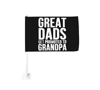 Grandi papà vengono promossi a nonni Bandiera divertente per auto 12x18 Bandiere per auto Decorazione per finestrini auto, Bandiere impermeabili per finestrini auto Clip per finestrini bifacciali Clip