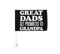 grandi papà vengono promossi a nonni Bandiera divertente per auto per la festa del papà 12x18 Bandiere per auto Decorazione per finestrini auto, Bandiere impermeabili per finestrini auto Clip per fine