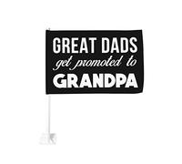 Grandi papà vengono promossi a nonni Bandiera per auto 12x18 Bandiere per auto Bandiera con clip per finestra, Bandiere per finestra per auto impermeabili Clip per finestra bifacciale Decorazione per