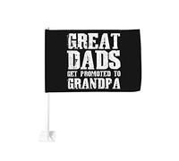 Grandi papà vengono promossi a nonni Bandiera per auto 12x18 Bandiere per auto Decorazione per finestrini auto, Bandiere per finestrini auto impermeabili Clip per finestrini auto a doppia faccia Clip