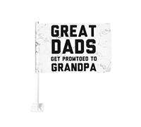 Grandi papà vengono promossi a nonni Bandiera per auto 12x18 Bandiere per auto Decorazione per finestrini auto, Bandiere per finestrini auto impermeabili Bandiera per finestrini auto con clip bifaccia