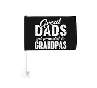 Grandi papà vengono promossi a nonni Regali divertenti Bandiera per auto 12x18 Bandiere per auto Bandiera con clip per finestra, Bandiere impermeabili per finestra per auto, Clip per finestra bifaccia