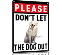 Grandi Pirenei "Non Lasciare Uscire Il Cane" Segno Di Latta Decorazione Cartello In Metallo Retrò Targa Achtung Per Bar Caffè Man Cave 20X30 Cm